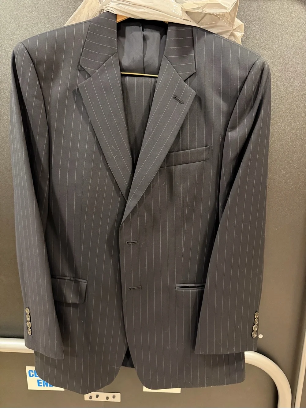 Ralph Lauren Black Pinstripe Men's Suit Jacket